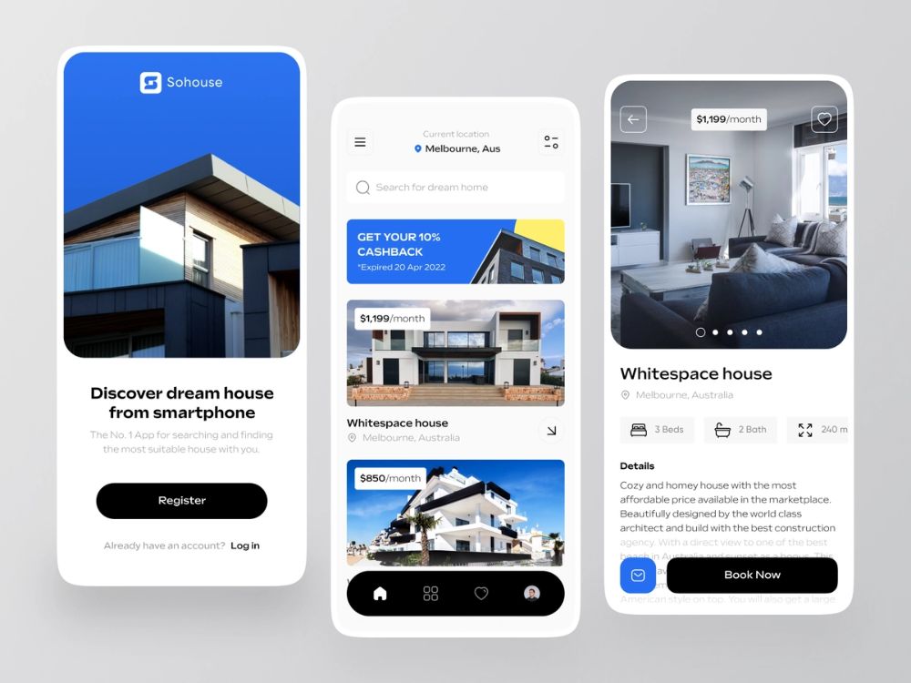 Real Estate Website UI UX Design Project
