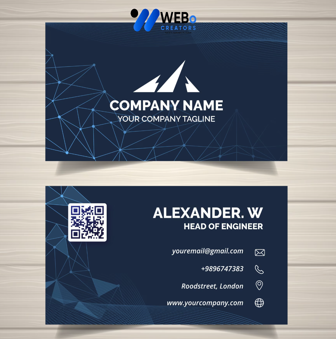 Elegant Professional Business card design with golden stripes Agency in Pakistan