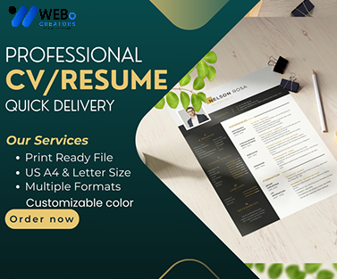Elegant Resume Design Service, CV designs, CV writing in Pakistan For Gain Job